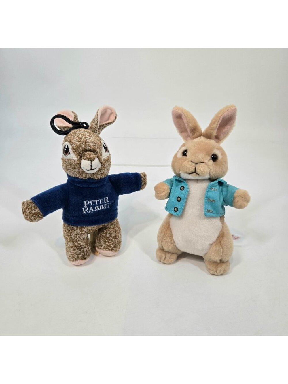 Peter Rabbit Small Bunny Stuffed Animal Plush Lot of 2 Dan Dee & Ty Keychain 8"